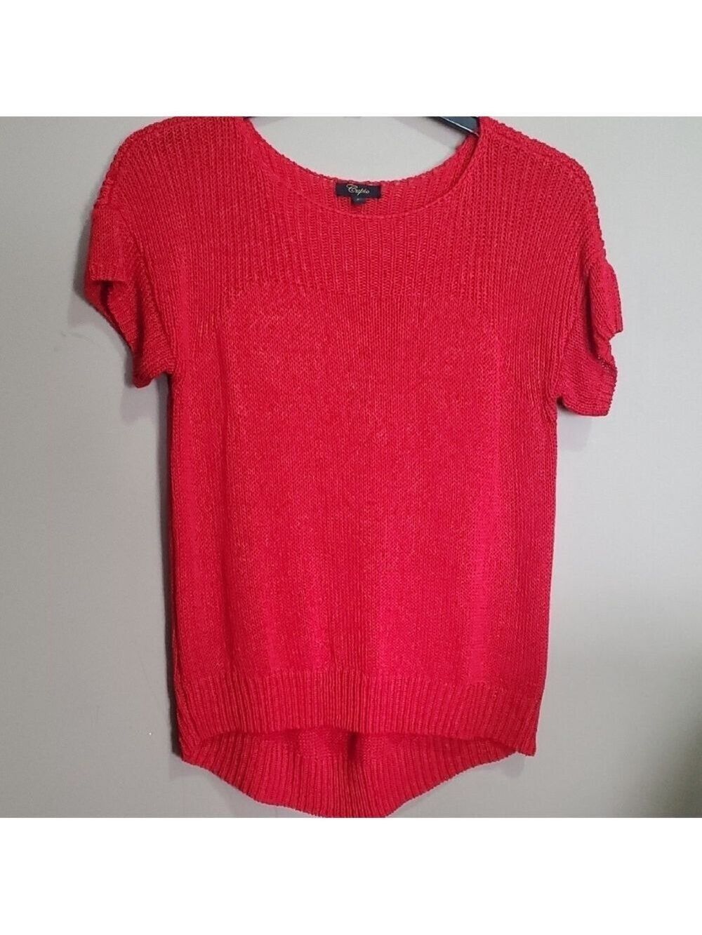 Cupio Short Sleeve Red Sweater Size Large